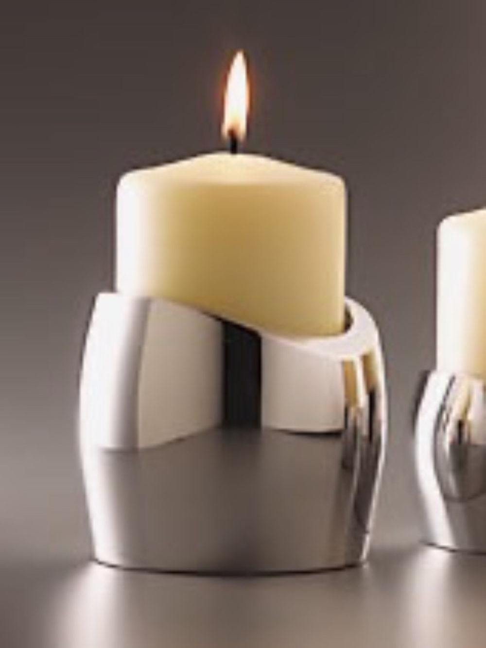 Vintage Nambe Panza Candle Holder, Fred Bould Design, Modernist Alloy Decor